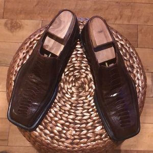 Brown Mezlan Lizard and Crocodile Slip-on